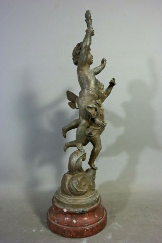 Ca.  1910 Antique FRENCH ART NOUVEAU Era WINGED FAERY Fairy NYMPH Sculpture STATUE 5
