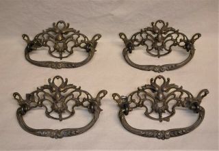 Antique Brass Drawer Pulls Set Of 4 Man Of The North Wind Face