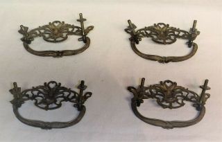 Antique Brass Drawer Pulls Set of 4 Man of the North Wind Face 2