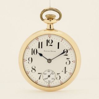 97 Year Old South Bend 9 Jewel Gold Filled Grade 209 Pocket Watch Serial 940018