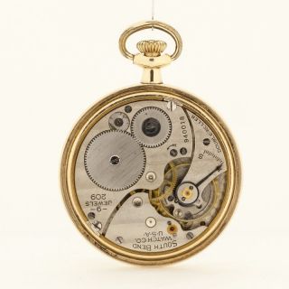 97 Year Old South Bend 9 Jewel Gold Filled Grade 209 Pocket Watch Serial 940018 5