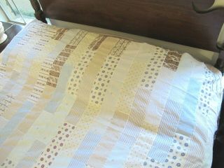 Vintage OLD Cotton,  Maybe Some Feed Sack,  BRICK WALL Quilt TOP,  89 