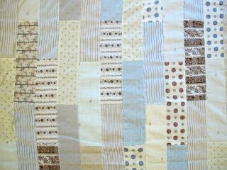 Vintage OLD Cotton,  Maybe Some Feed Sack,  BRICK WALL Quilt TOP,  89 