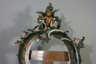 Vintage ART NOUVEAU Style WINGED PUTTI Cupid ANGEL Figural BOUDOIR Dresser FRAME 2