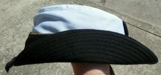 WW2 US Navy Officer WAVE Searsucker Hat - LT Cmdr - Bullion Hat Badge - 2