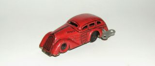 Marx Tricky Fire Chief Wind - Up Car 1930s - Tin Litho Toy (dakotapaul)
