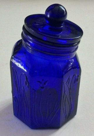 Scarce Vintage Italian Cobalt Blue Glass Herbal Apothecary Jar