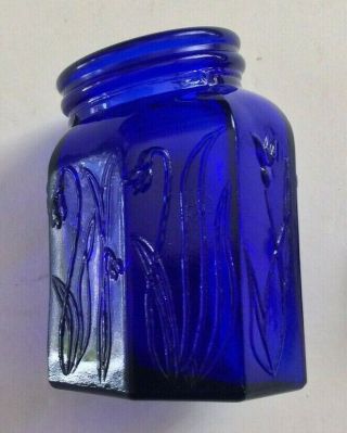 SCARCE VINTAGE ITALIAN COBALT BLUE GLASS HERBAL APOTHECARY JAR 6