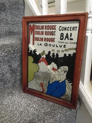 Vintage Moulin Rouge La Goulue Advertising Mirror French Fashion Boutique Dancer