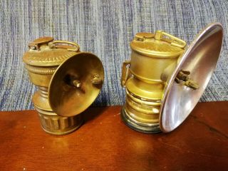 2 Antique Miners Carbide Lamps.  Guy 