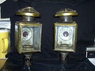 Vintage Antique Pair Raydyot Carriage/coach Lamps For Restoration/display