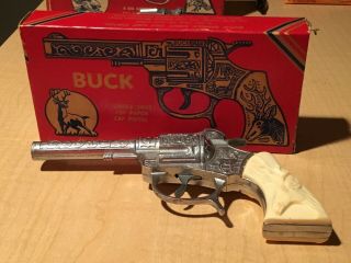 Vintage Hubley Buck Cap Gun And Unfired Mib - Boxed