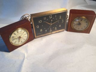 Three Vintage Clocks 1950s 60s General Electric &telechron All Work