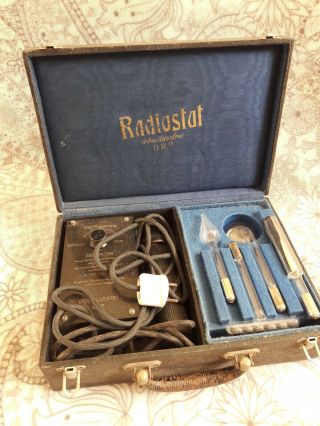 Vintage Violet Ray High Frequency Stimulator Machine Radiostat 4 Wands