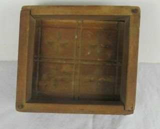 Antique Wooden Butter Mold Press Box Folk Art Primitive Corner Hinged