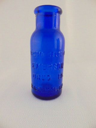 Vintage Cobalt Bottle - Bromo - Seltzer Circa 1930s - Vintage Medicine 2