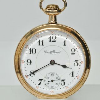 South Bend 217 16 Size 17 Jewels Open Face Pocket Watch 20 Years Fahys Case