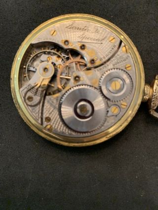 Vintage Santa Fe Special Pocket Watch 21 Jewels 8