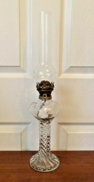 A Lovely Barley Twist Glass Oil Lamp Oil Lamp Order