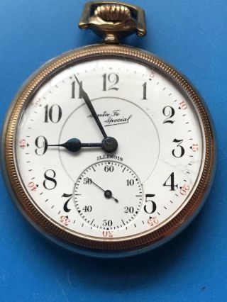 1922 Illinois Sante Fe Special 21 Jewels Pocket Watch 100