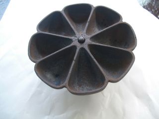 Vintage Antique Cast Iron Star Nail Cup Industrial Lazy Susan 8 - Cup Caddy 1900s