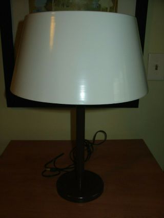 Vintage Mid Century Modern Lightolier Industrial Desk Lamp Metal Shade
