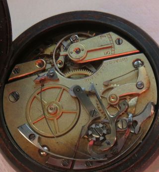 Girard Perregaux Chronograph Pocket Watch Open Face Gun Case 53 mm.  in diameter 10