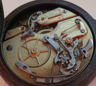 Girard Perregaux Chronograph Pocket Watch Open Face Gun Case 53 mm.  in diameter 7
