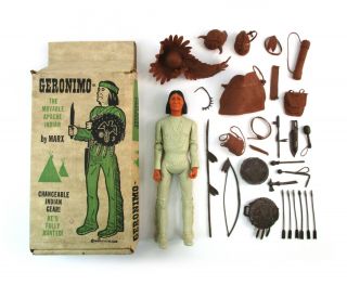 Vintage Marx Geronimo Movable Apache Indian 12 " Figure W/box Johnny West