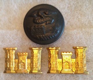 Indian Wars - Span.  Am,  3 U.  S.  Army Engineer Button & Pins,  Bannermanns