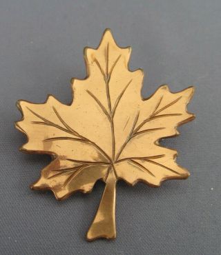 Vintage Arts & Crafts Roycroft Walter U.  Jennings Maple Leaf Copper Pin Brooch