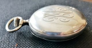 Antique Sterling Silver 935 Tiffany & Co Swiss Pocket Watch Hunter Case 42mm 7