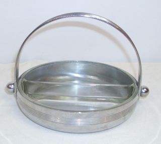 Chase Art Deco Chrome Divided Candy/nut Dish Designer Piece 1930s