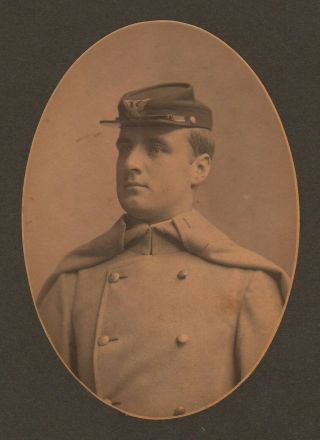 Ca 1880s - 1890s Us Army Officer In Kepi And Uniform Coat Cc Photo