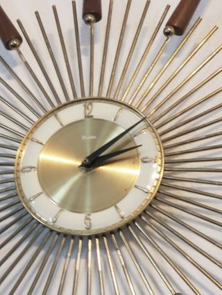 Vintage Mid Century Modern Sunburst by Snider Starburst Spike Clock Eames era 2