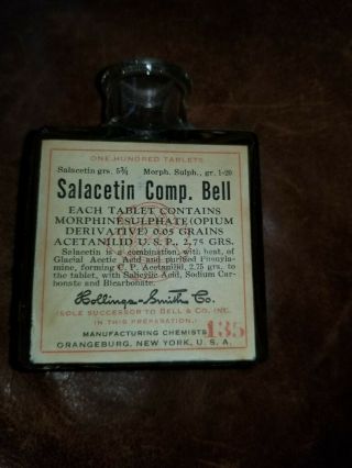Vintage Rollings - Smith Co Salacetin (morphine) Comp Bell Bottle