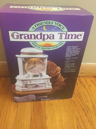 Nib Vintage Rare 1988 Homestar Grandpa Time Clock Cassette Player.