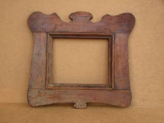 Antique Primitive Old Wooden Photo Frame Rack 15.  7 Inch Big Hand Made 19th
