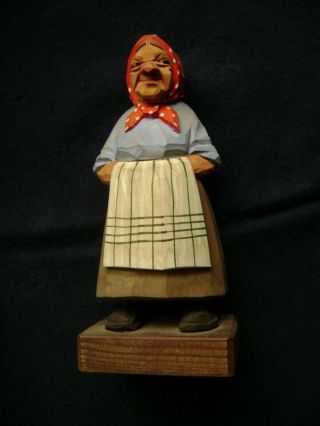 C.  O.  Trygg Carving Of A Woman With Apron And Bandana 1957