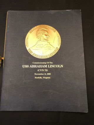 Uss Abraham Lincoln Cvn 72 Commissioning Program 1989 Ceremony Commemorative