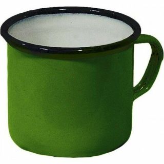 Ussr Metal Mug,  Soviet Russian Army Soldier Enameled Cup (green)