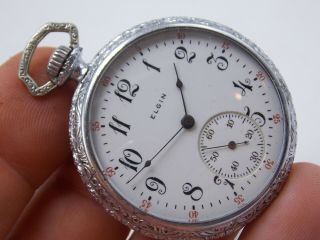 Vintage Antique Elgin Grade 303 12 Size Art Deco Gents Pocket Watch Monitor Case