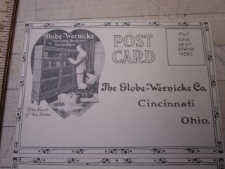 Antique Globe Wernicke Bookcase Postcard Advertising Craftsman & Mission 2