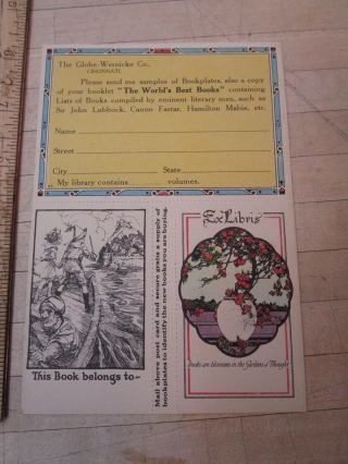 Antique Globe Wernicke Bookcase Postcard Advertising Craftsman & Mission 4