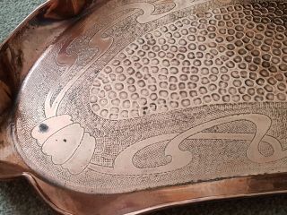 Arts & Crafts Copper Kidney Shape Tray 1910,  possibly by J&F Pool of Cornwall 4