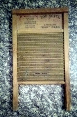 Vintage The Brass King Top Notch No.  801 Washboard by National Washboard Company 2