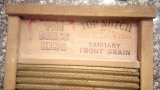 Vintage The Brass King Top Notch No.  801 Washboard by National Washboard Company 3