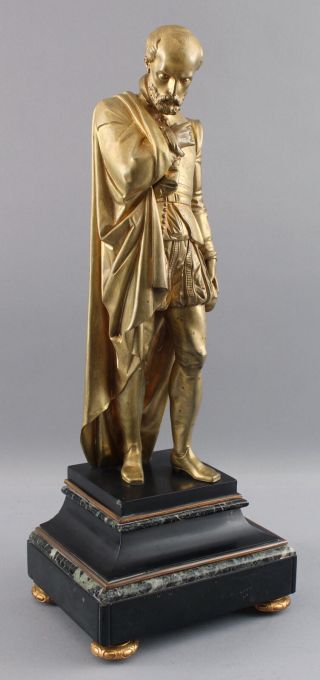 Antique 19thC Italian Astronomer Physicist GALELEO GALILEI Gilt Bronze Sculpture 2