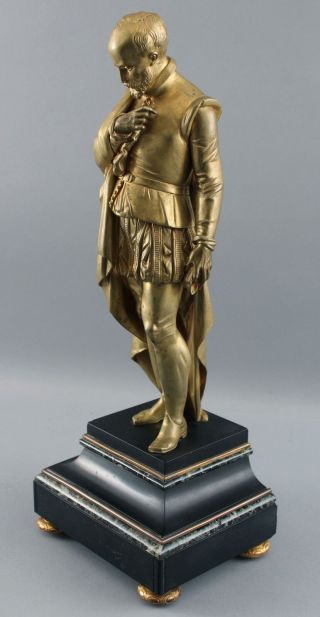 Antique 19thC Italian Astronomer Physicist GALELEO GALILEI Gilt Bronze Sculpture 5