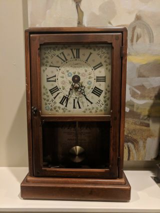 Antique England Clock Company 8 Day Spring Wound Pendulum Clock
